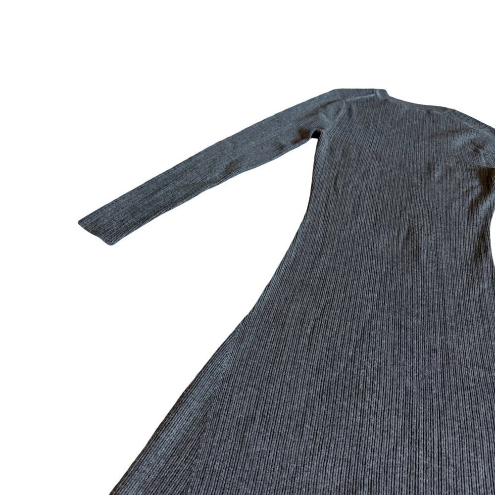 Madewell Dark Grey Pullover Sweater Dress Stretch Midi Length Size Small Women's - Picture 8 of 11
